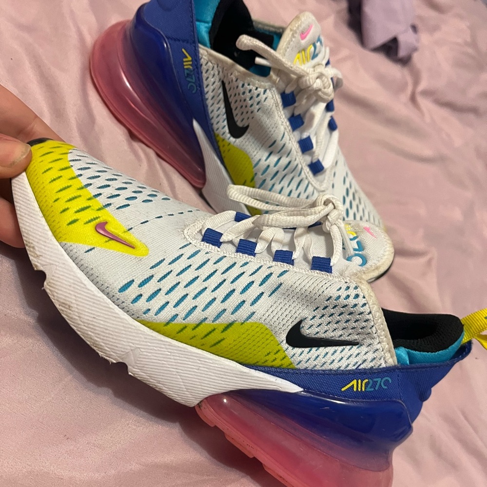 Nike White and Blue Air Max Sneakers
